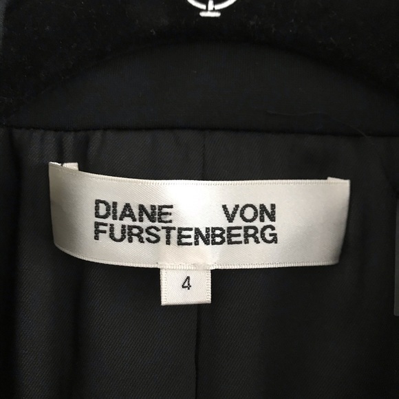 NWOT Diane Von Furstenberg Flynn Blazer Black cady - Picture 8 of 9